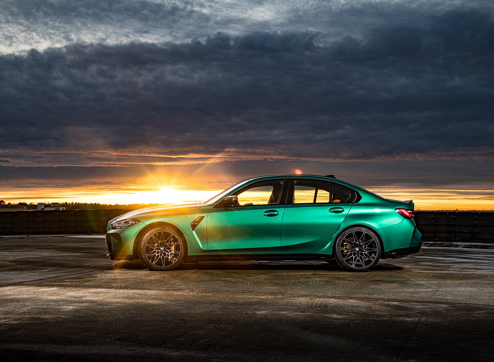 2021 BMW M3 Sedan Competition (Color: Isle of Men Green) Side Wallpapers #150 of 268