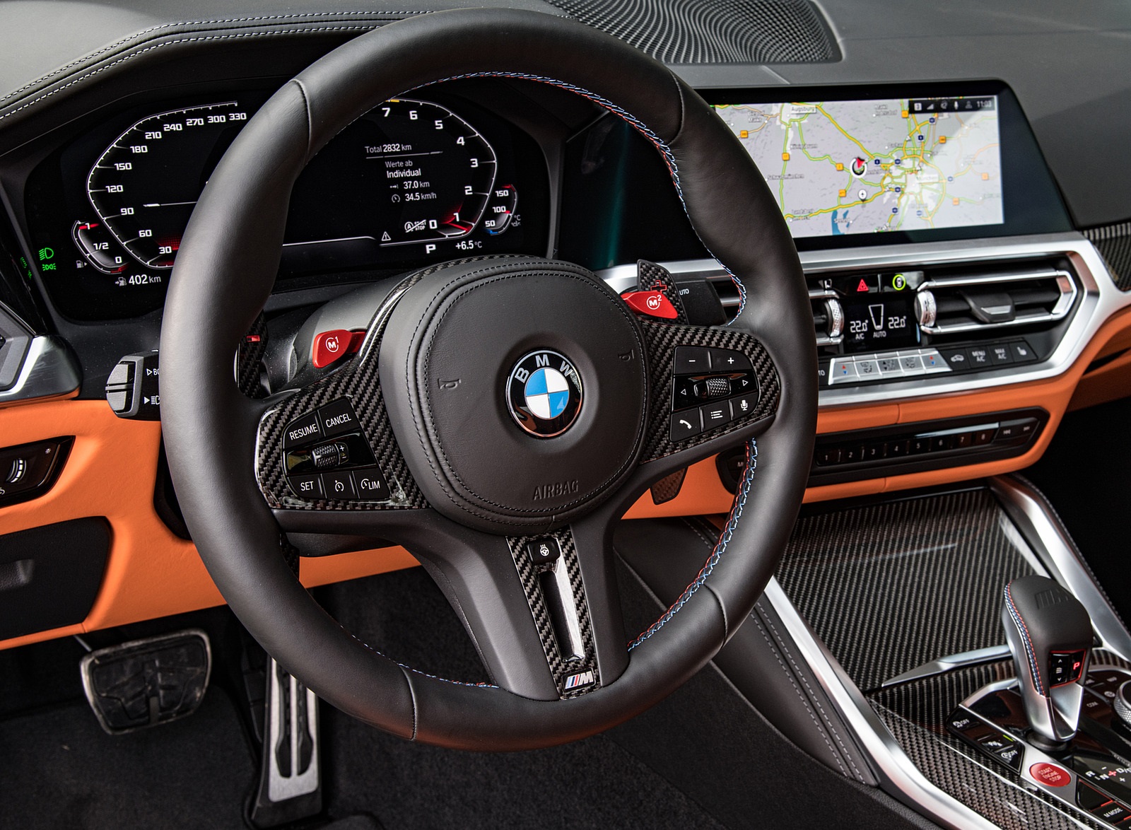 2021 BMW M4 Coupe Competition (Color: Portimao Blue) Interior Steering Wheel Wallpapers #73 of 207