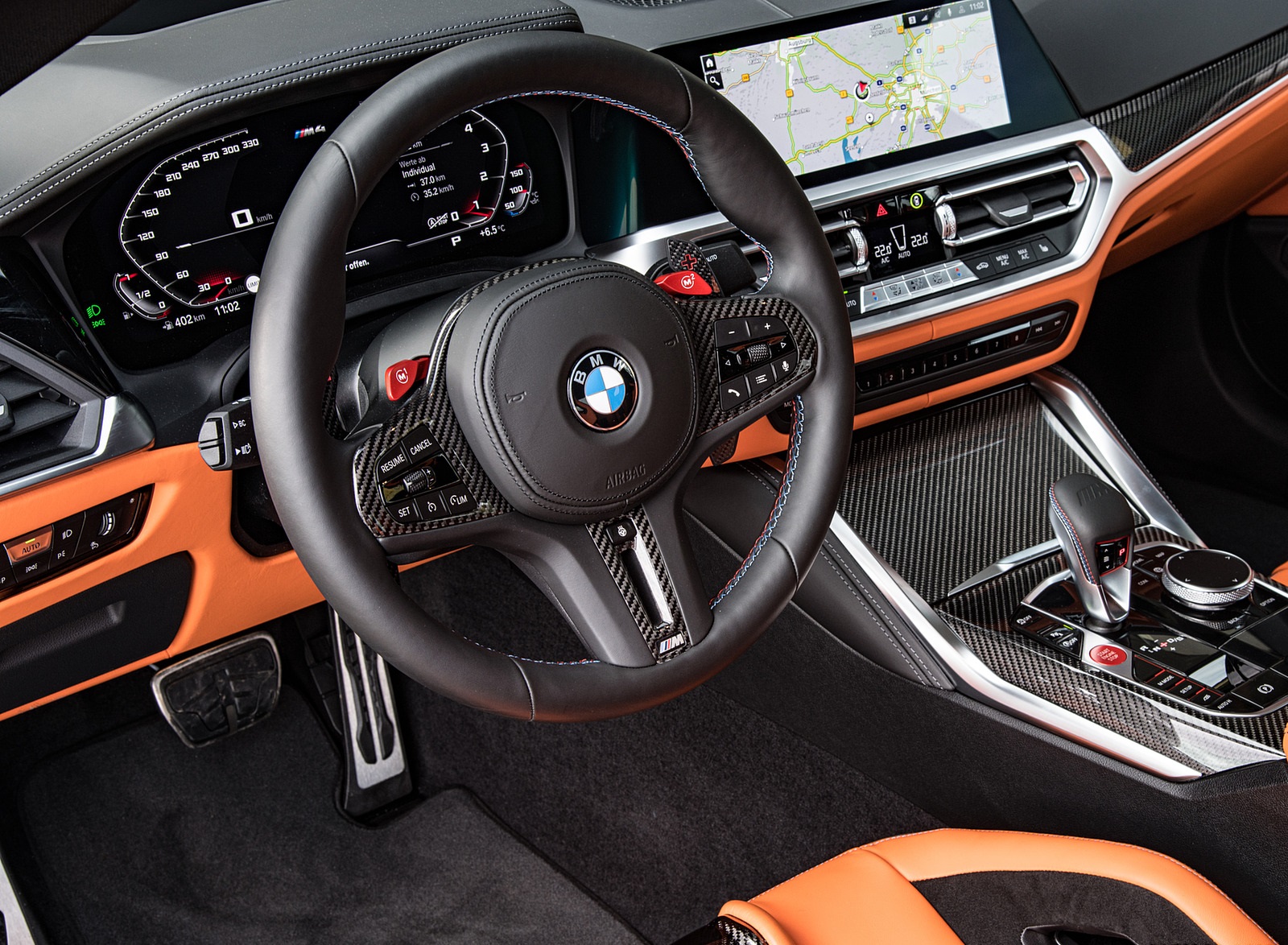 2021 BMW M4 Coupe Competition (Color: Portimao Blue) Interior Steering Wheel Wallpapers #72 of 207
