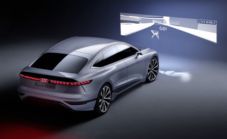 2021 Audi A6 e-tron Concept (Color: Helio Silver) Rear Three-Quarter Wallpapers 450x275 (41)