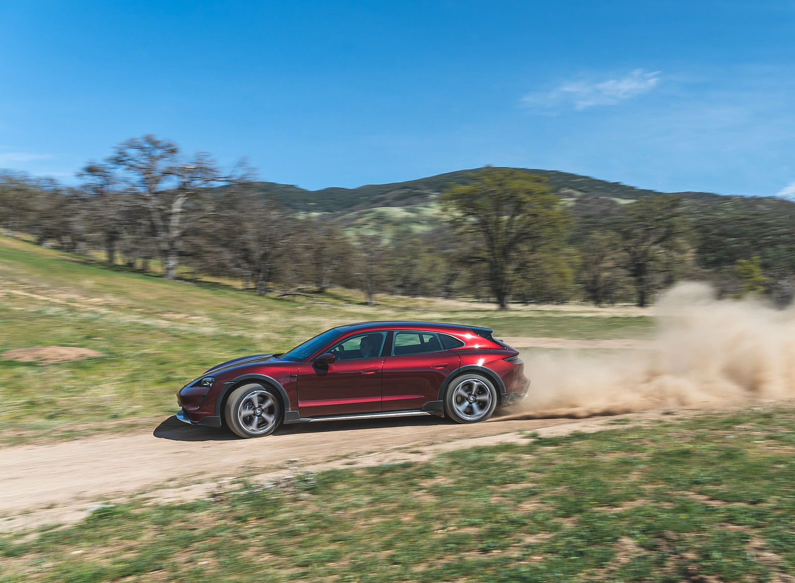 2022 Porsche Taycan 4 Cross Turismo (Color: Cherry Red) Off-Road Wallpapers #25 of 189