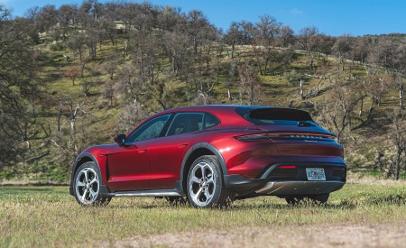 2022 Porsche Taycan 4 Cross Turismo (Color: Cherry Red) Rear Three-Quarter Wallpapers 450x275 (49)