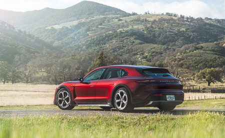 2022 Porsche Taycan 4 Cross Turismo (Color: Cherry Red) Rear Three-Quarter Wallpapers 450x275 (51)