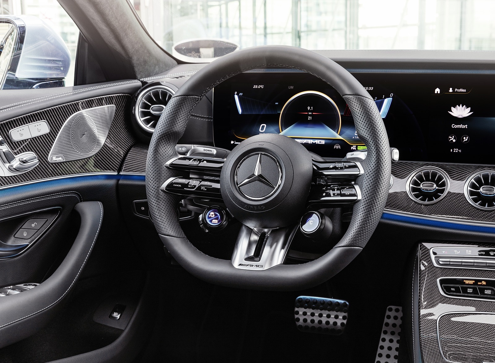 2022 Mercedes-AMG CLS 53 4MATIC+ (Color: Azur Light Blue) Interior Steering Wheel Wallpapers #30 of 34