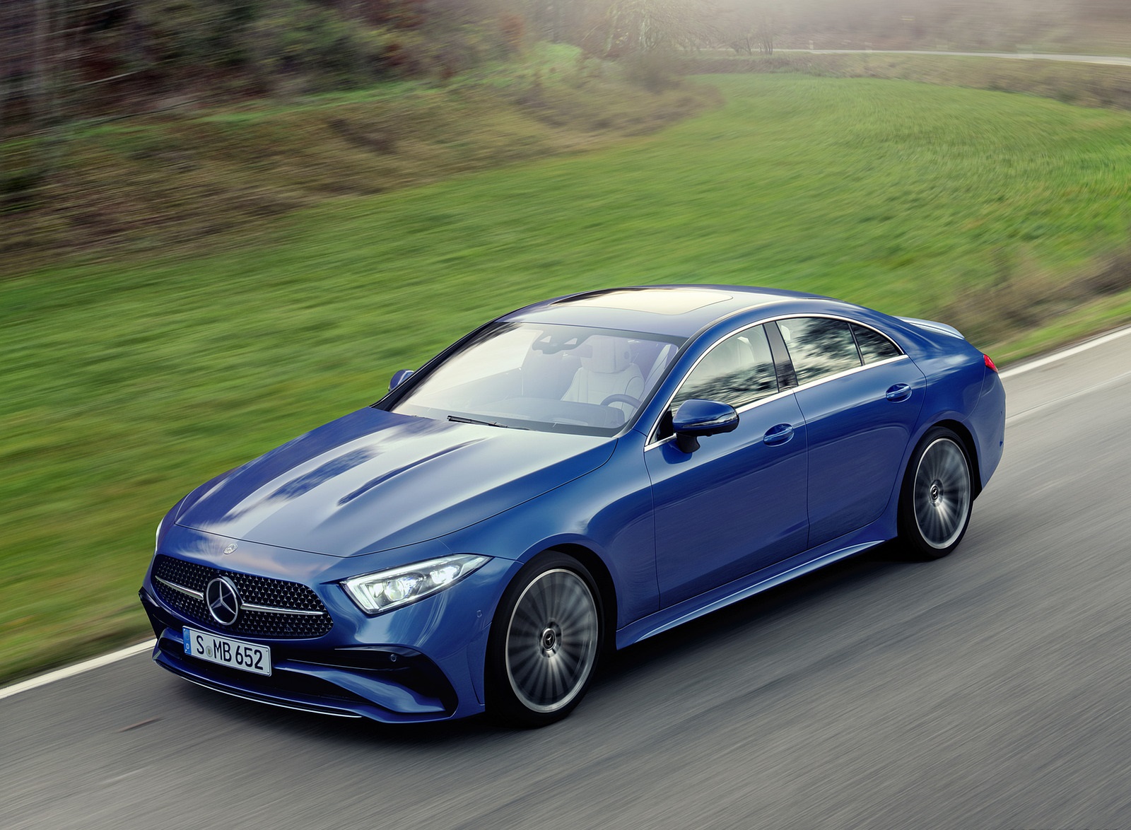 2022 Mercedes-Benz CLS AMG Line (Color: Spectral Blue Metallic) Front Three-Quarter Wallpapers (7)