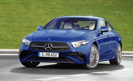 2022 Mercedes-Benz CLS AMG Line (Color: Spectral Blue Metallic) Front Three-Quarter Wallpapers 450x275 (13)