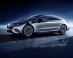 2022 Mercedes-Benz EQS 580 4MATIC AMG-Line Edition 1 (Color: High-Tech Silver Obsidian Black) Front Three-Quarter Wallpapers 150x120