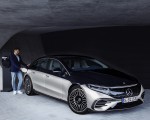 2022 Mercedes-Benz EQS 580 4MATIC AMG-Line Edition 1 (Color: High-Tech Silver Obsidian Black) Front Three-Quarter Wallpapers 150x120