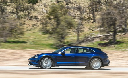 2022 Porsche Taycan Turbo Cross Turismo (Color: Gentian Blue) Side Wallpapers 450x275 (39)