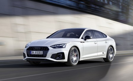 2022 Audi A5 Sportback S Line Competition Plus (Color: Glacier White Metallic) Front Three-Quarter Wallpapers  450x275 (1)