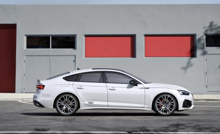 2022 Audi A5 Sportback S Line Competition Plus (Color: Glacier White Metallic) Side Wallpapers 450x275 (10)