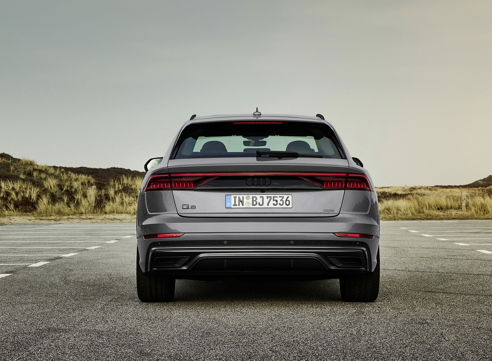 2022 Audi Q8 S Line Competition Plus (Color: Nardo Gray) Rear Wallpapers #14 of 34