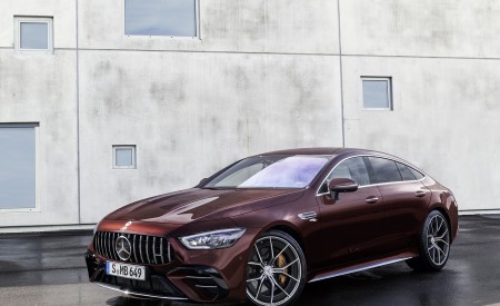 2022 Mercedes-AMG GT 53 4MATIC+ 4-Door Coupe (Color: Rubellite Red) Front Three-Quarter Wallpapers 450x275 (6)
