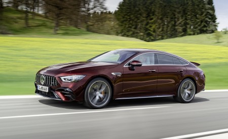 2022 Mercedes-AMG GT 53 4MATIC+ 4-Door Coupe (Color: Rubellite Red) Front Three-Quarter Wallpapers 450x275 (3)