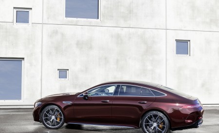 2022 Mercedes-AMG GT 53 4MATIC+ 4-Door Coupe (Color: Rubellite Red) Side Wallpapers 450x275 (7)