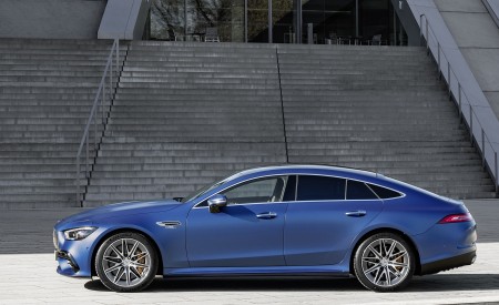 2022 Mercedes-AMG GT 53 4MATIC+ 4-Door Coupe (Color: Spectrale Blue Magno) Side Wallpapers 450x275 (24)