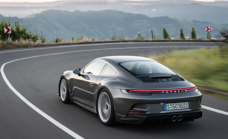 2022 Porsche 911 GT3 with Touring Package (MT; Color: Agate Grey Metallic) Rear Three-Quarter Wallpapers 450x275 (58)