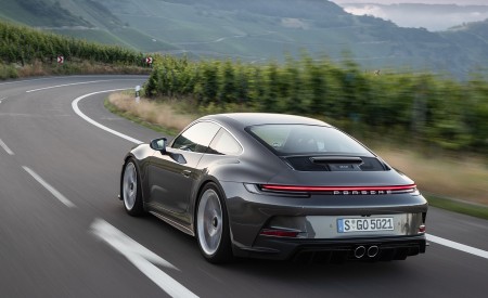 2022 Porsche 911 GT3 with Touring Package (MT; Color: Agate Grey Metallic) Rear Three-Quarter Wallpapers 450x275 (68)