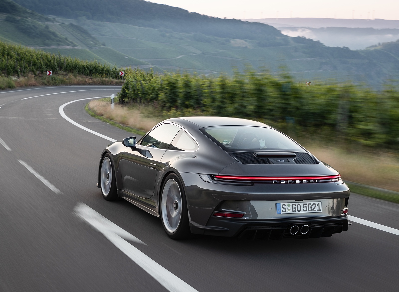 2022 Porsche 911 GT3 with Touring Package (MT; Color: Agate Grey Metallic) Rear Three-Quarter Wallpapers #68 of 117