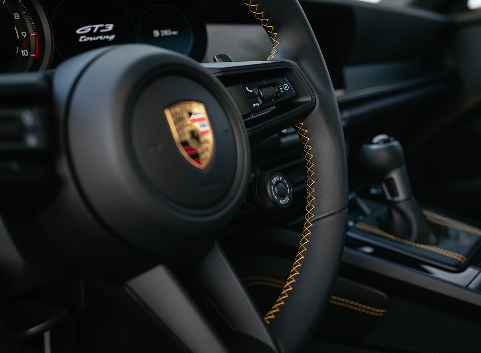 2022 Porsche 911 GT3 with Touring Package (PDK; Color: Dolomite Silver Metallic) Interior Steering Wheel Wallpapers #43 of 117