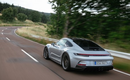 2022 Porsche 911 GT3 with Touring Package (PDK; Color: Dolomite Silver Metallic) Rear Three-Quarter Wallpapers 450x275 (13)