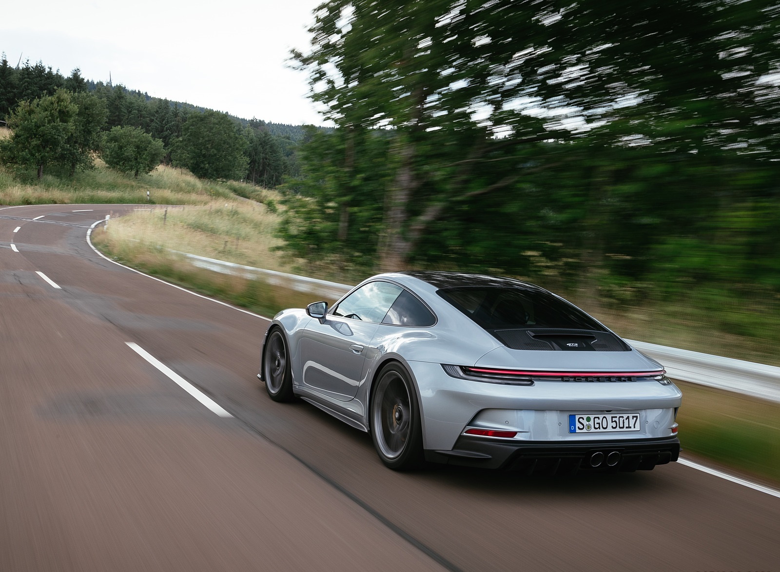 2022 Porsche 911 GT3 with Touring Package (PDK; Color: Dolomite Silver Metallic) Rear Three-Quarter Wallpapers #13 of 117