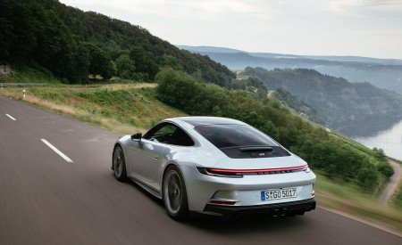 2022 Porsche 911 GT3 with Touring Package (PDK; Color: Dolomite Silver Metallic) Rear Three-Quarter Wallpapers 450x275 (15)