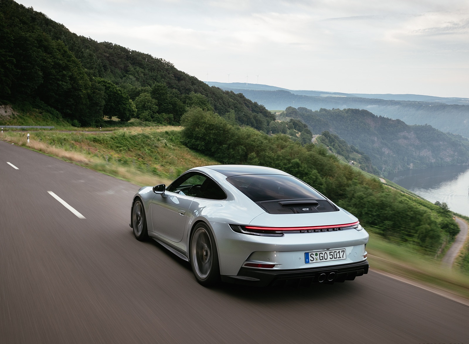 2022 Porsche 911 GT3 with Touring Package (PDK; Color: Dolomite Silver Metallic) Rear Three-Quarter Wallpapers #15 of 117