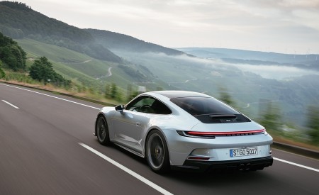 2022 Porsche 911 GT3 with Touring Package (PDK; Color: Dolomite Silver Metallic) Rear Three-Quarter Wallpapers 450x275 (12)