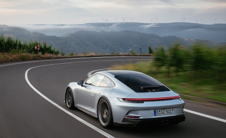 2022 Porsche 911 GT3 with Touring Package (PDK; Color: Dolomite Silver Metallic) Rear Three-Quarter Wallpapers 450x275 (16)