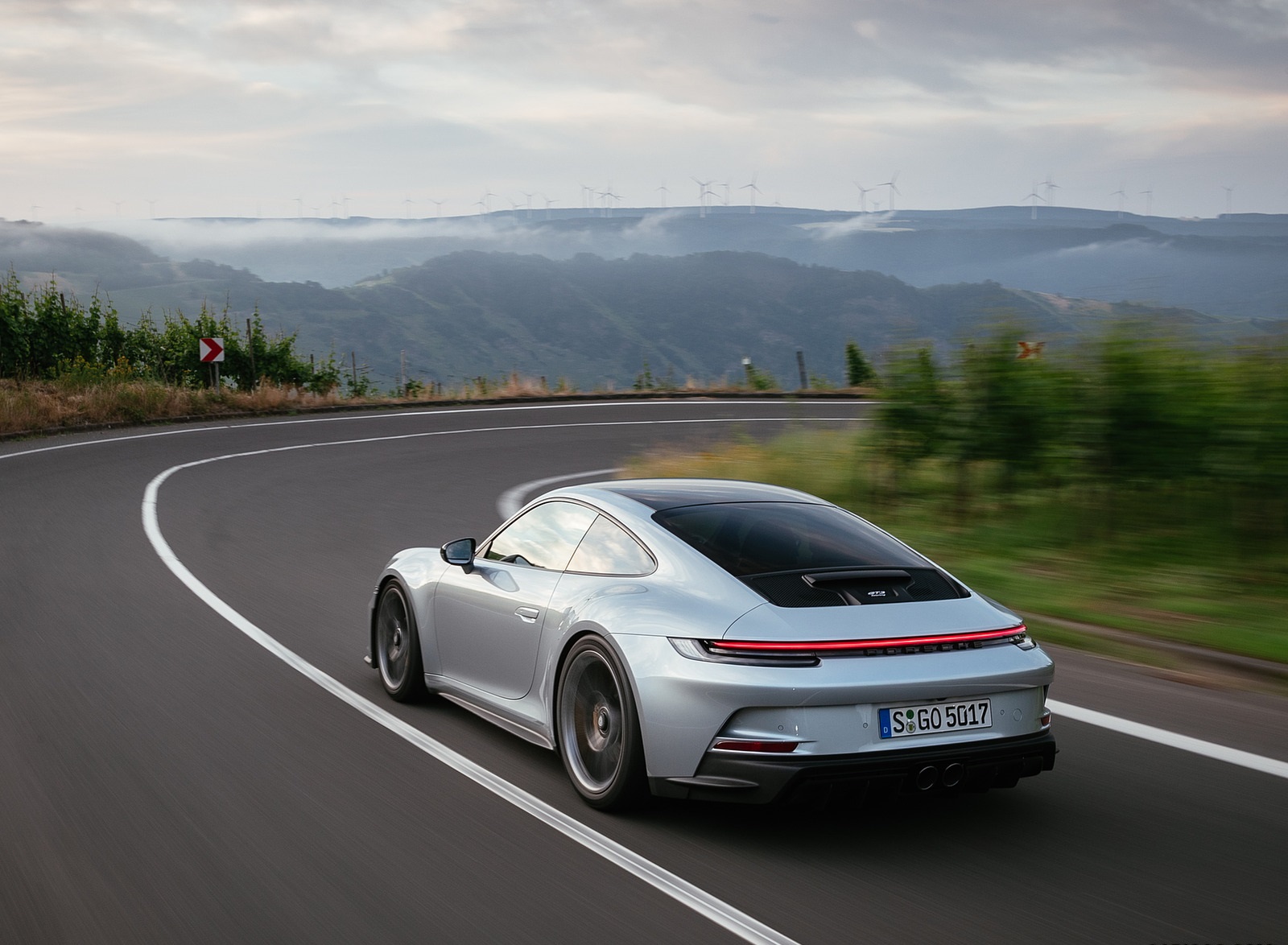 2022 Porsche 911 GT3 with Touring Package (PDK; Color: Dolomite Silver Metallic) Rear Three-Quarter Wallpapers #16 of 117