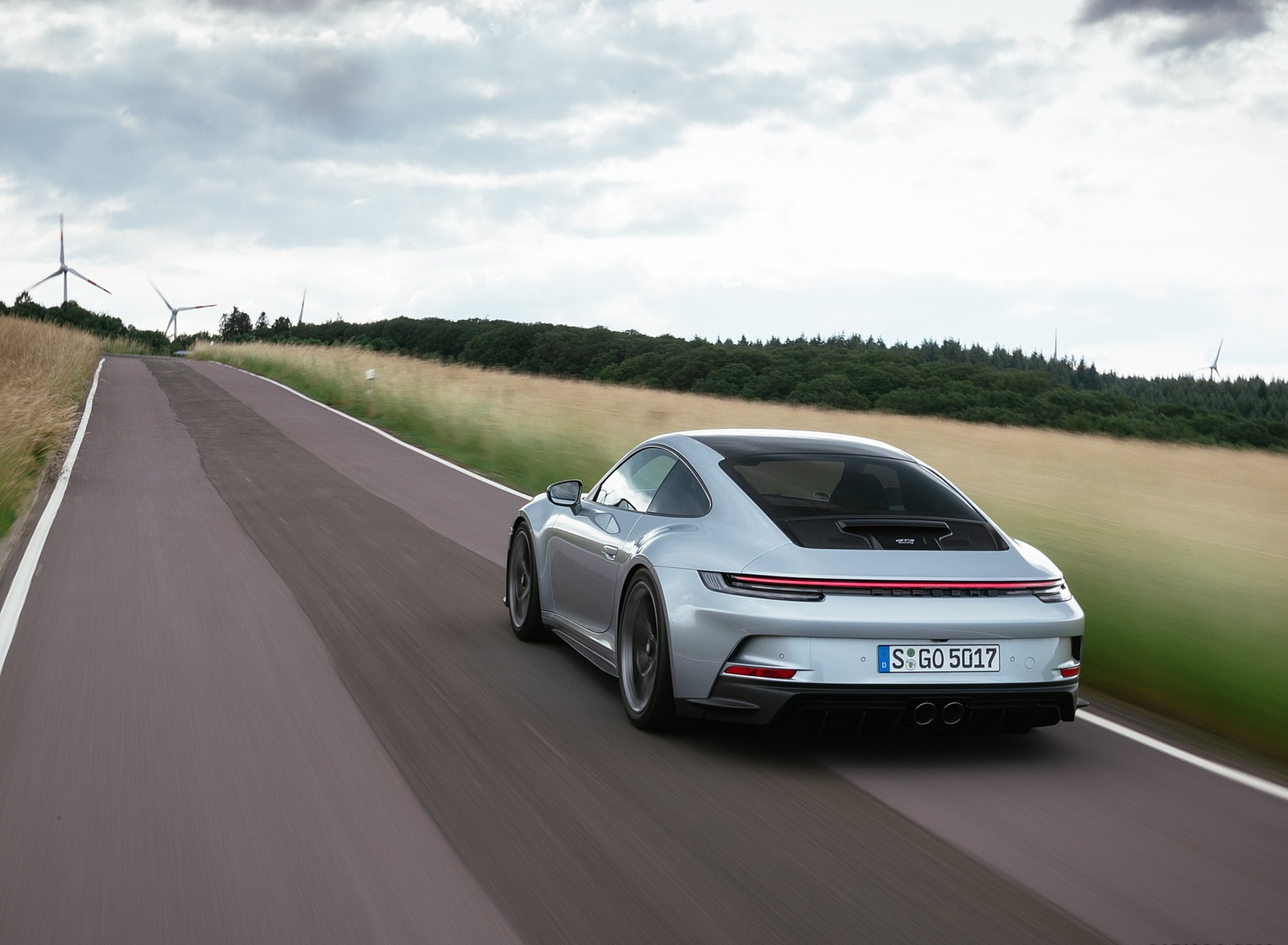 2022 Porsche 911 GT3 with Touring Package (PDK; Color: Dolomite Silver Metallic) Rear Three-Quarter Wallpapers #11 of 117