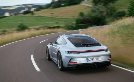 2022 Porsche 911 GT3 with Touring Package (PDK; Color: Dolomite Silver Metallic) Rear Three-Quarter Wallpapers 450x275 (10)