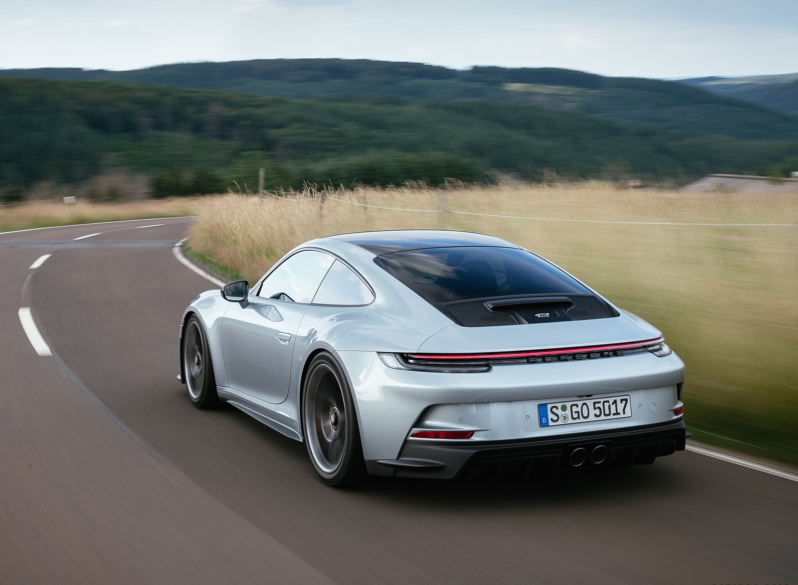 2022 Porsche 911 Gt3 With Touring Package Pdk Color Dolomite Silver Metallic Rear Three Quarter Wallpapers 9 Newcarcars