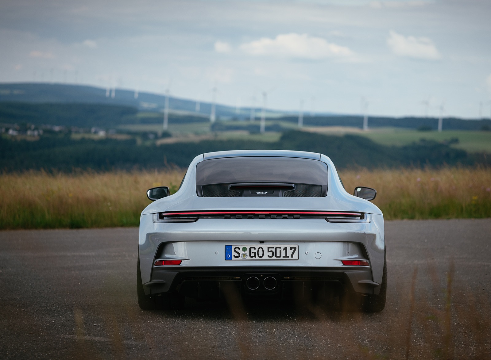 2022 Porsche 911 GT3 with Touring Package (PDK; Color: Dolomite Silver Metallic) Rear Wallpapers #28 of 117