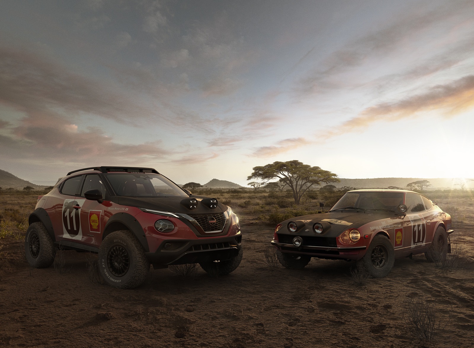 2021 Nissan JUKE Rally Tribute Concept and Datsun 240Z Wallpapers #2 of 7