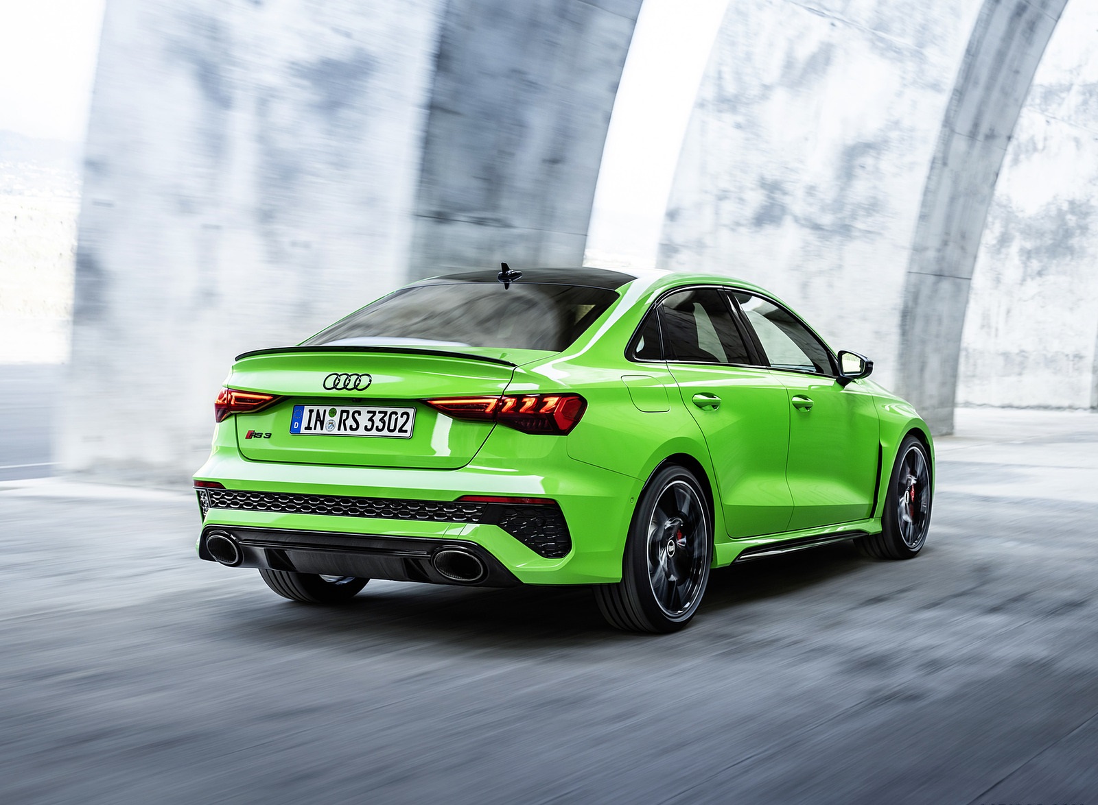 2022 Audi RS3 Sedan (Color: Kyalami Green) Rear Three-Quarter Wallpapers #39 of 148