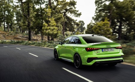 2022 Audi RS3 Sedan (Color: Kyalami Green) Rear Three-Quarter Wallpapers 450x275 (4)