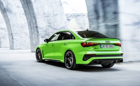 2022 Audi RS3 Sedan (Color: Kyalami Green) Rear Three-Quarter Wallpapers 450x275 (40)