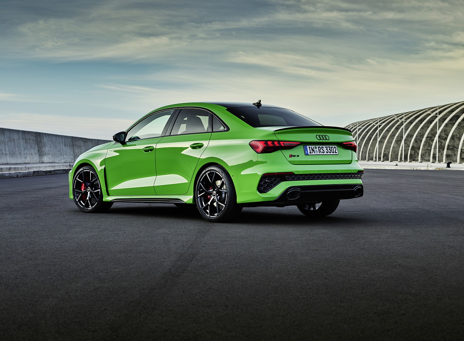 2022 Audi RS3 Sedan (Color: Kyalami Green) Rear Three-Quarter Wallpapers #32 of 148