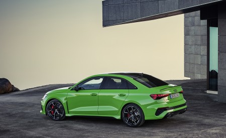2022 Audi RS3 Sedan (Color: Kyalami Green) Rear Three-Quarter Wallpapers 450x275 (23)