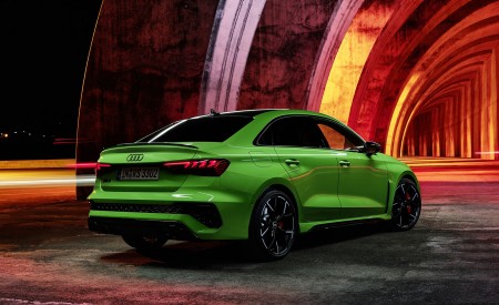 2022 Audi RS3 Sedan (Color: Kyalami Green) Rear Three-Quarter Wallpapers 450x275 (45)