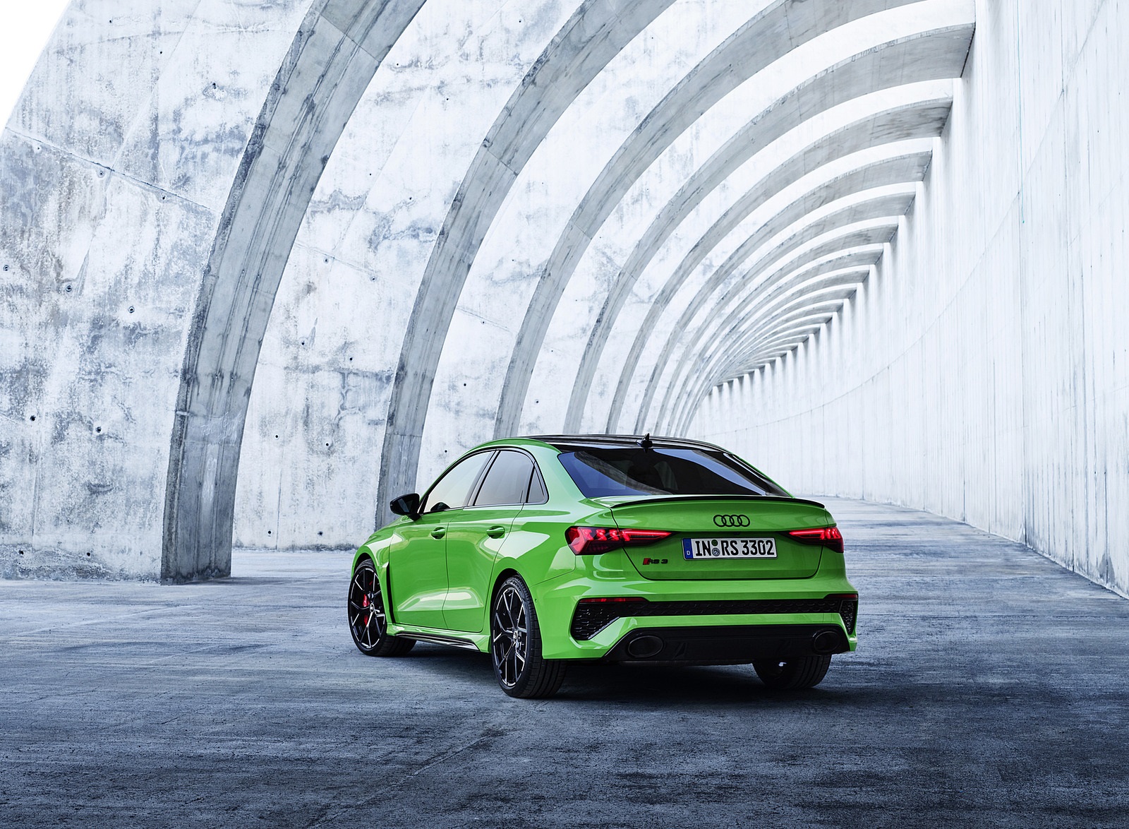 2022 Audi RS3 Sedan (Color: Kyalami Green) Rear Three-Quarter Wallpapers #42 of 148