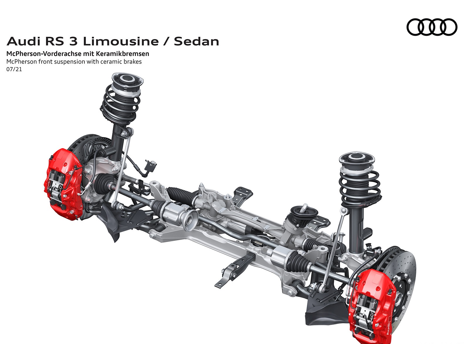 2022 Audi RS3 Sedan McPherson front suspension with ceramic brakes Wallpapers #96 of 148