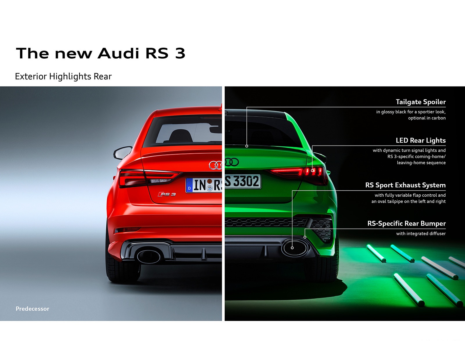 2022 Audi RS3 Sedan Rear Comparison with Previous Model Wallpapers #107 of 148