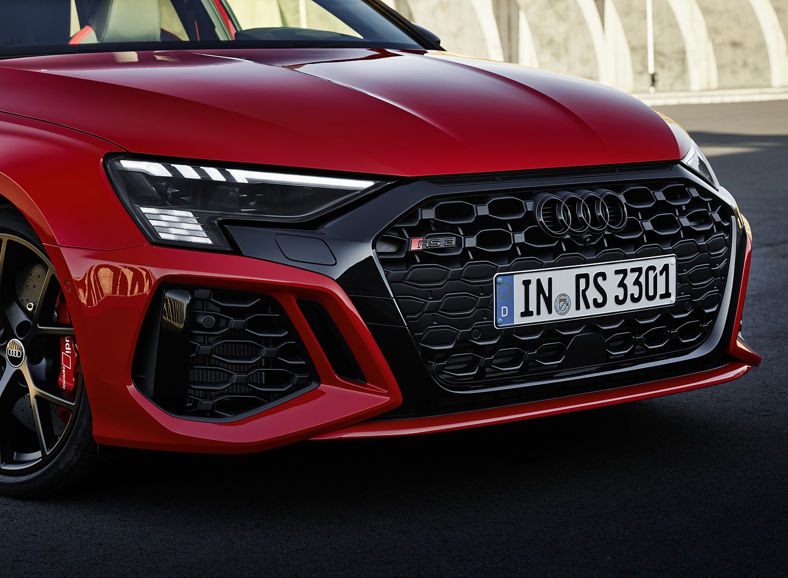 2022 Audi RS3 Sportback (Color: Tango Red) Grill Wallpapers #48 of 85