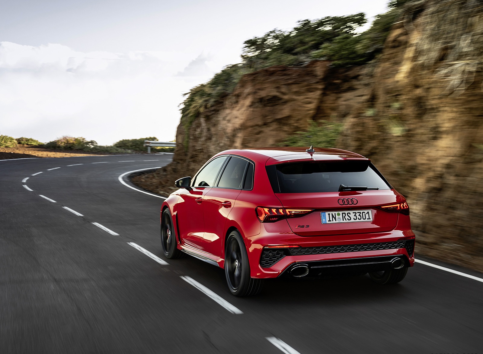 2022 Audi RS3 Sportback (Color: Tango Red) Rear Three-Quarter Wallpapers #12 of 85