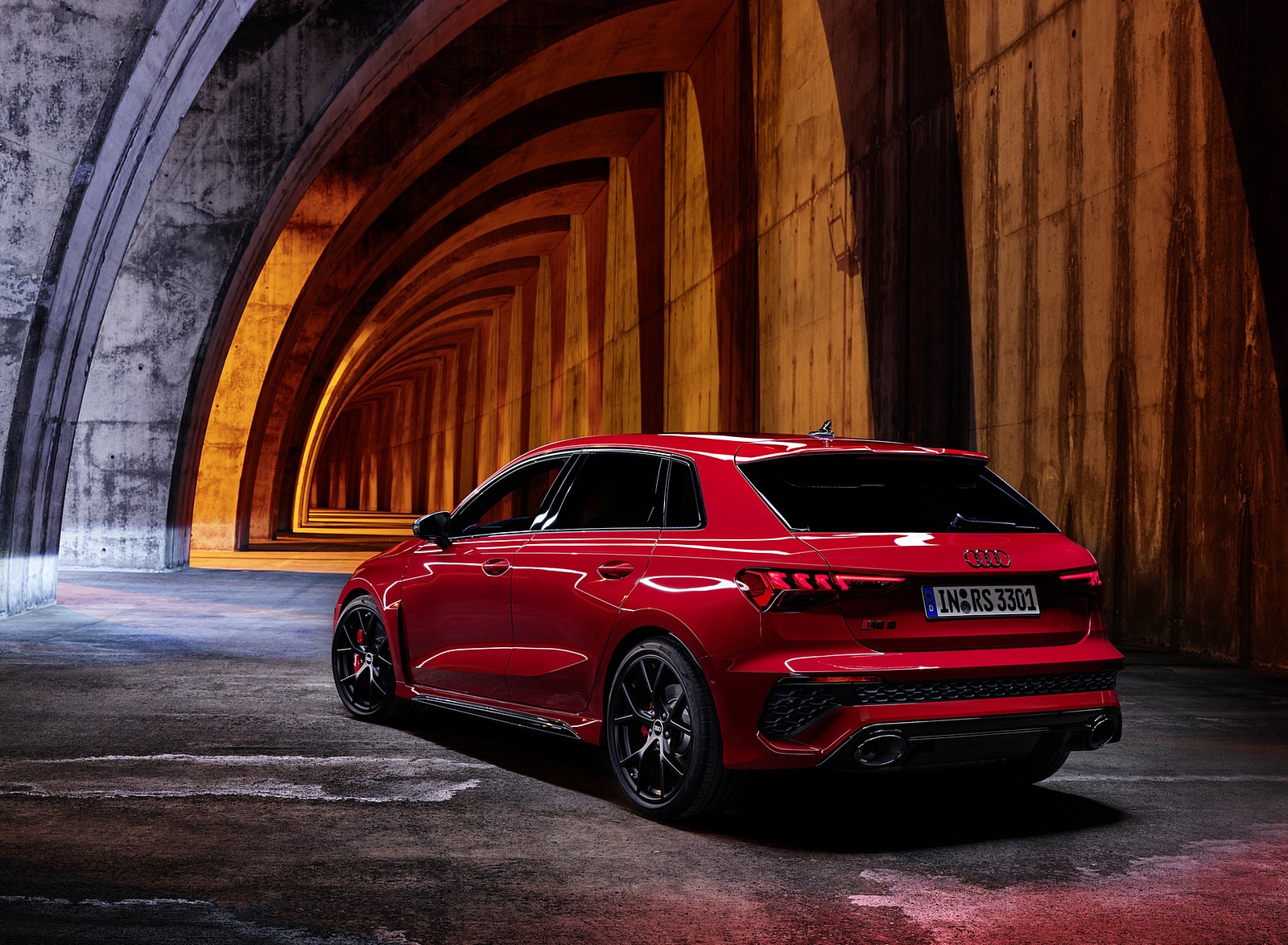 2022 Audi RS3 Sportback (Color: Tango Red) Rear Three-Quarter Wallpapers #37 of 85