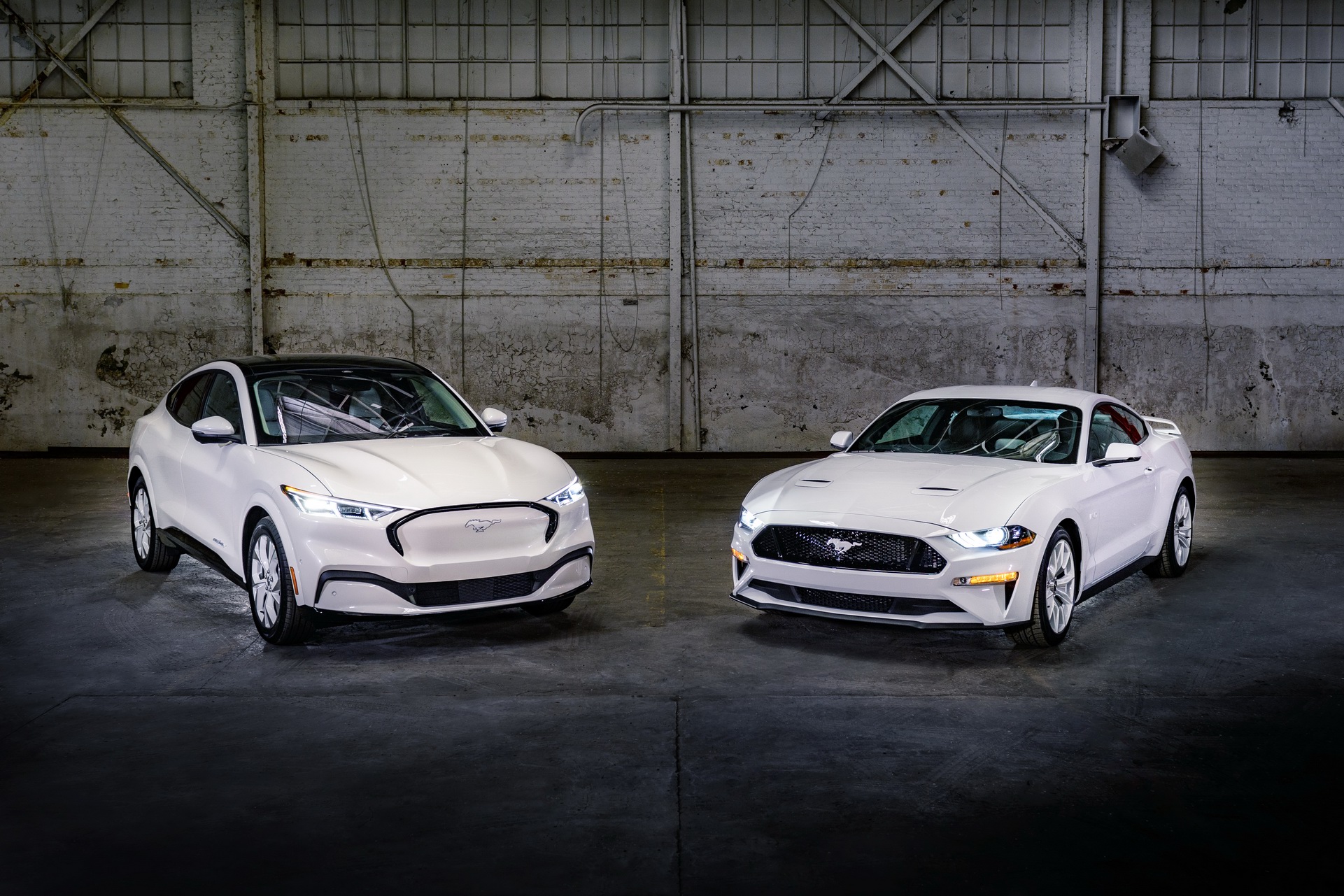 2022 Ford Mustang Mach-E and Ford Mustang Ice White Appearance Package Front Wallpapers (2)