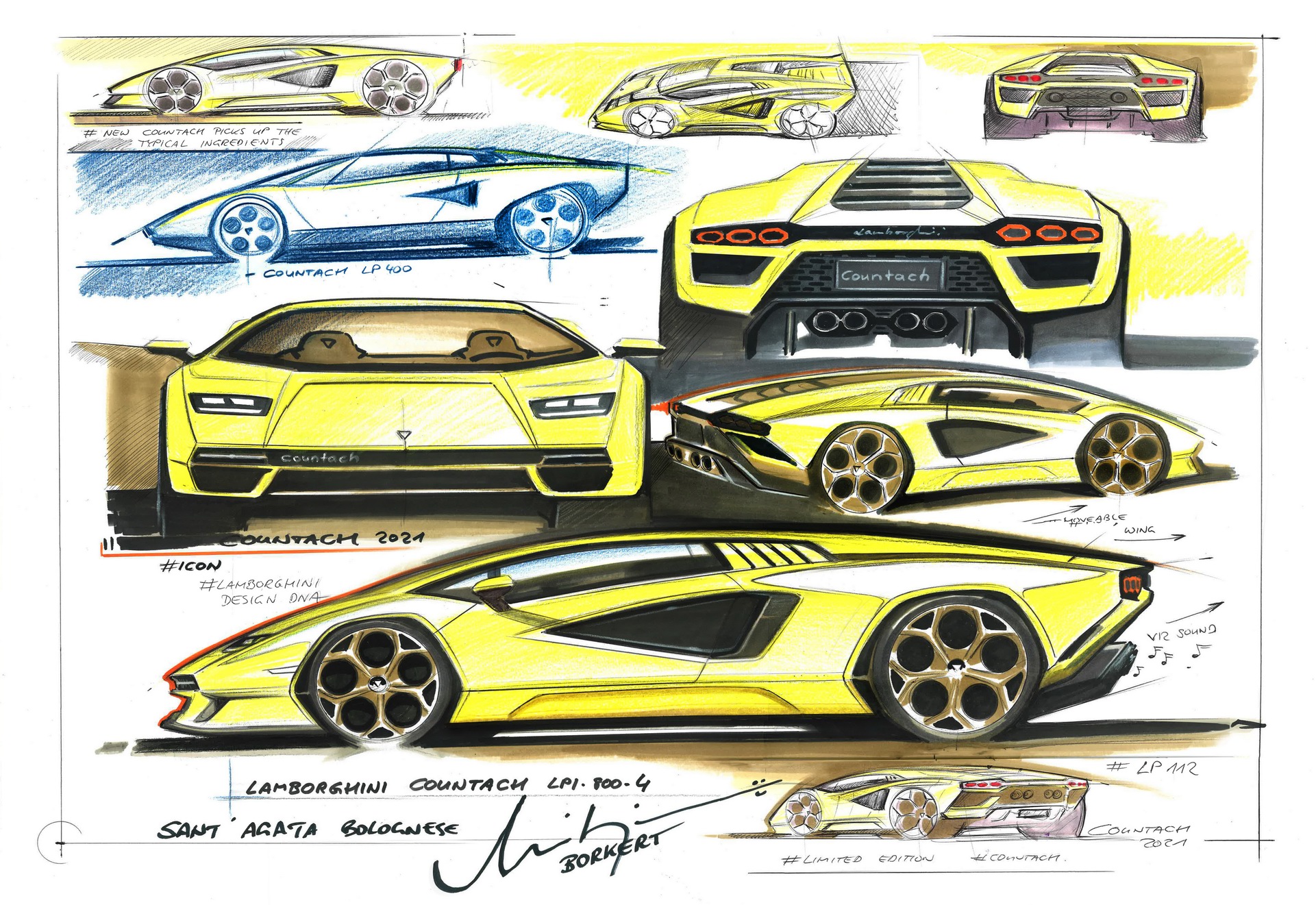 2022 Lamborghini Countach LPI 800-4 Design Sketch Wallpapers #140 of 142